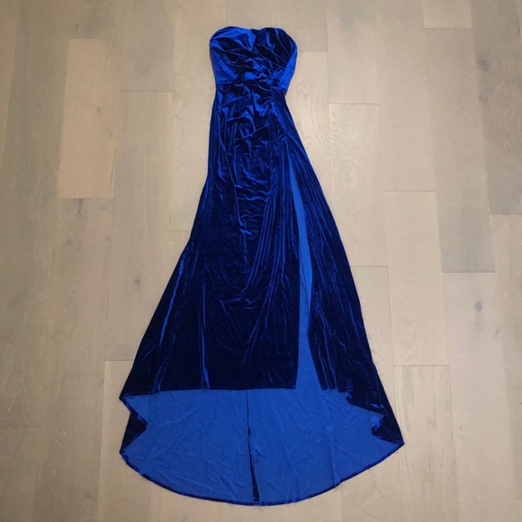 Johnathan Kayne Dresses & Skirts - Johnathan Kayne Strapless Blue Velvet Gown 8087